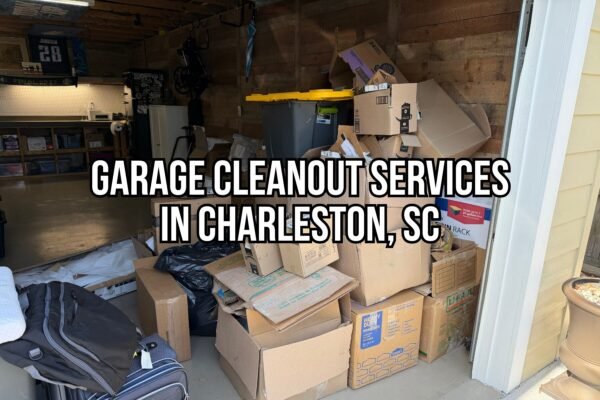 Black Dog Junk Removal team providing garage cleanout services in Charleston SC