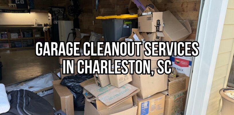 Black Dog Junk Removal team providing garage cleanout services in Charleston SC