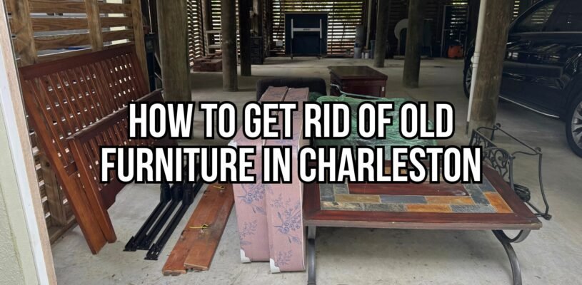 Black Dog Junk Removal team removing old furniture from a Charleston SC home